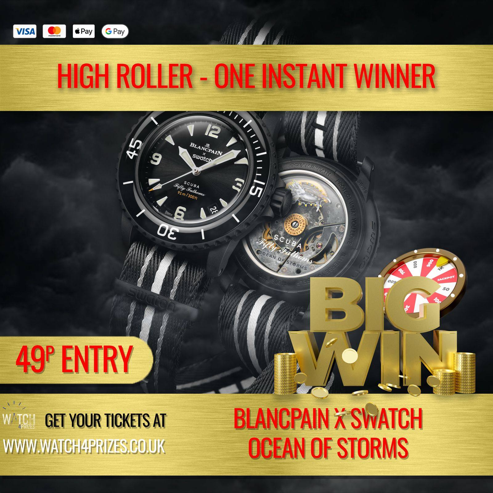 INSTANT WIN 4 HOUR SPECIAL 100 TICKETS FOR BLANCPAIN X SWATCH