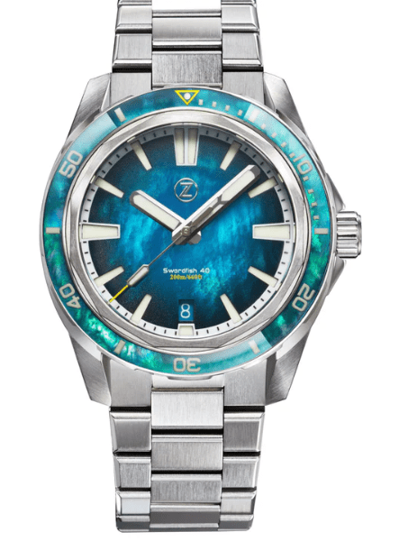 🤩ZELOS SWORDFISH 40mm Teal MOP watch🤩 +£150 SITE CREDITS TO BE WON🤩 - Image 2