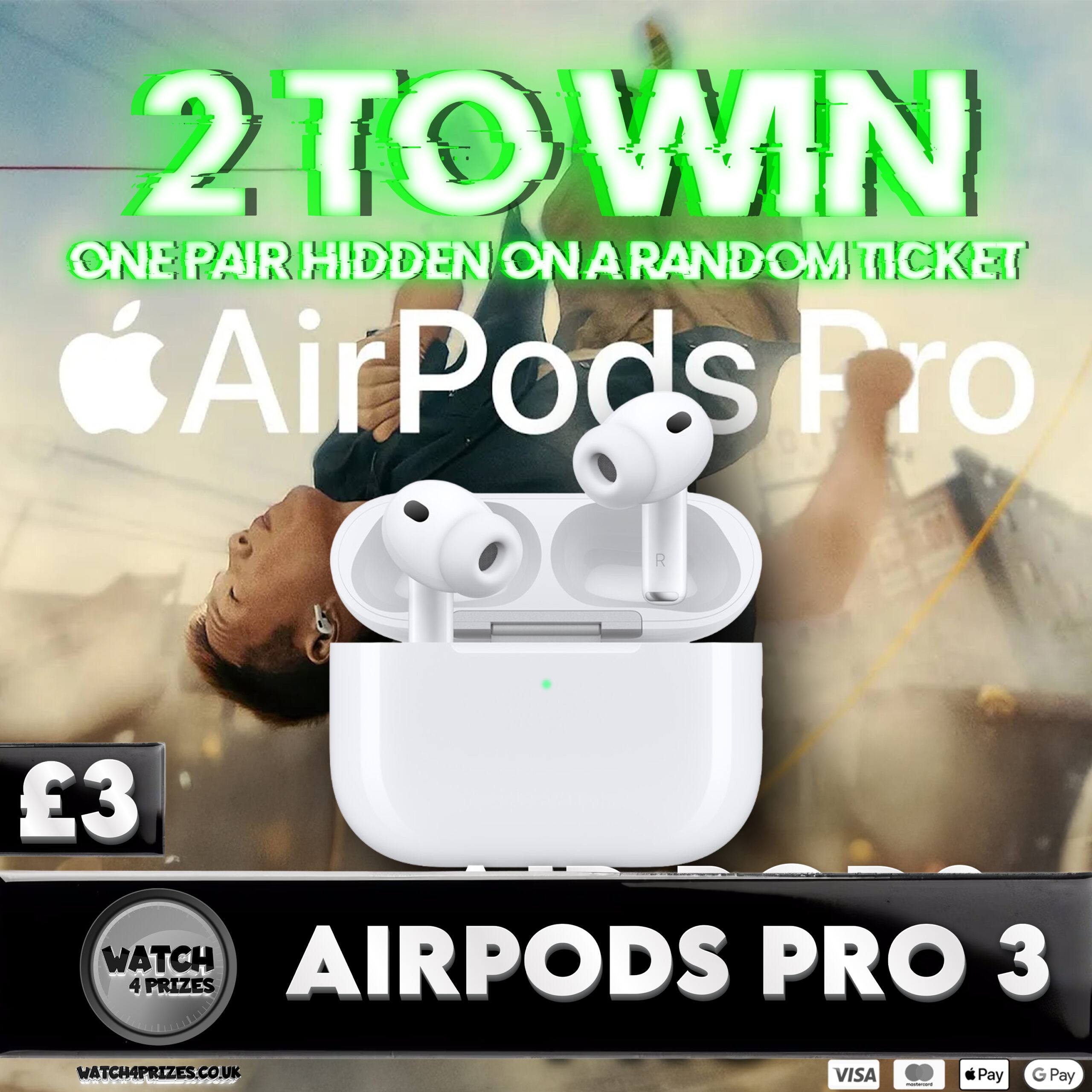 🍏 2 PAIRS TO BE WON!! 🍏🍏 APPLE AIRPODS PRO 3 - 🍏🍏 - ONLY 299 TICKETS!!